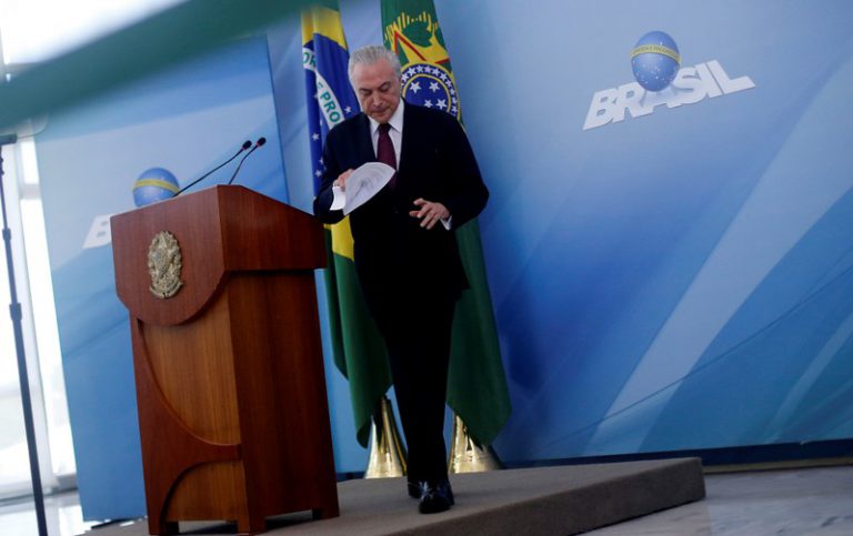 Presidente Michel Temer durante cerimônia no Palácio do Planalto