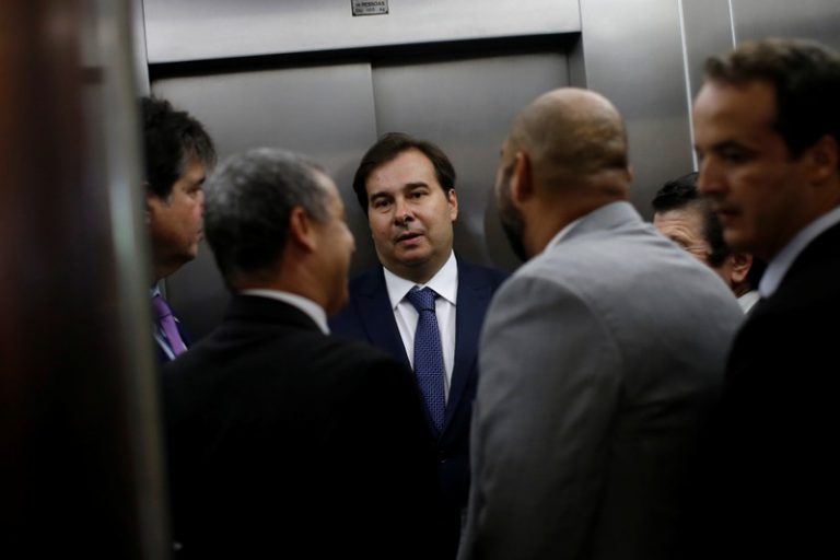 Presidente da Câmara dos Deputados, Rodrigo Maia, antes de reunião no Congresso Nacional